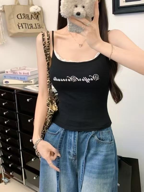 Sling sexy letters slim Casual printing tops