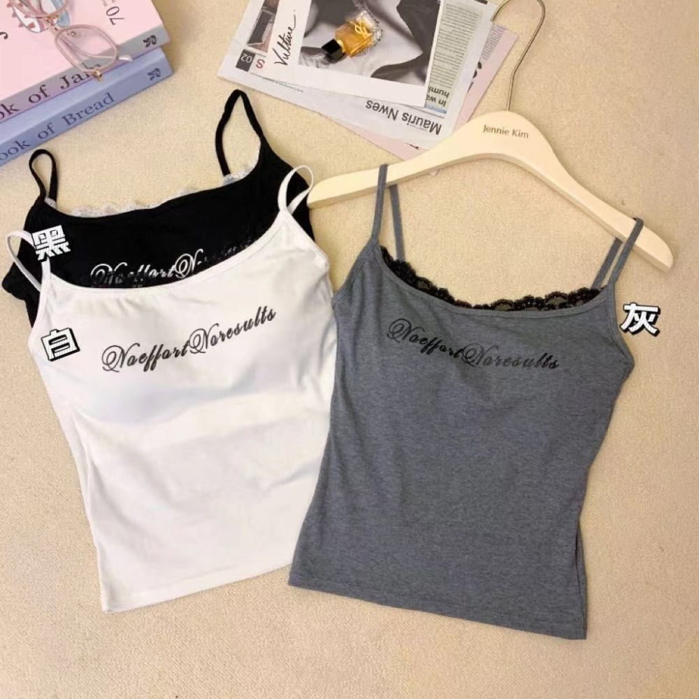 Sling sexy letters slim Casual printing tops