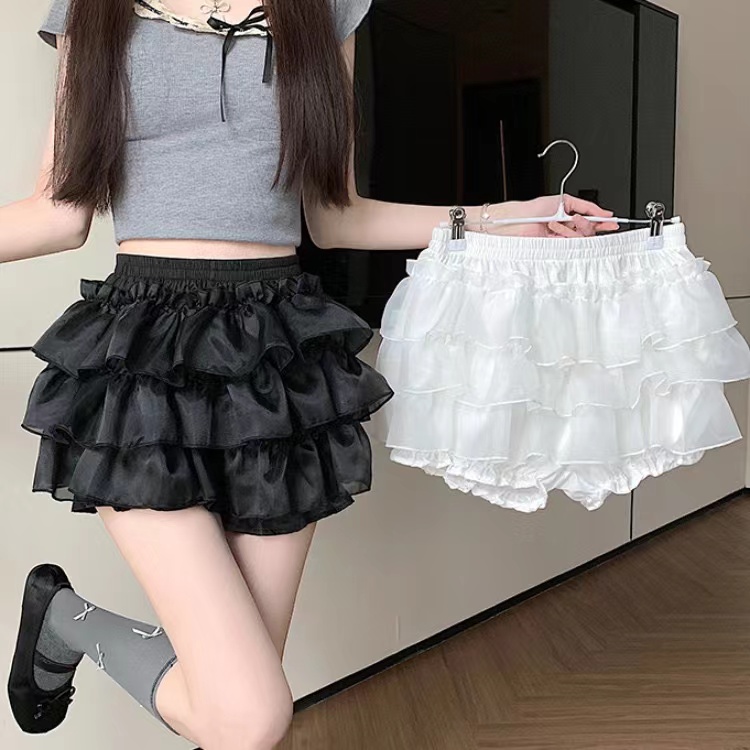 Lovely anti emptied culottes cake short skirt for women