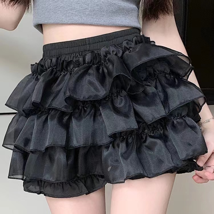 Lovely anti emptied culottes cake short skirt for women