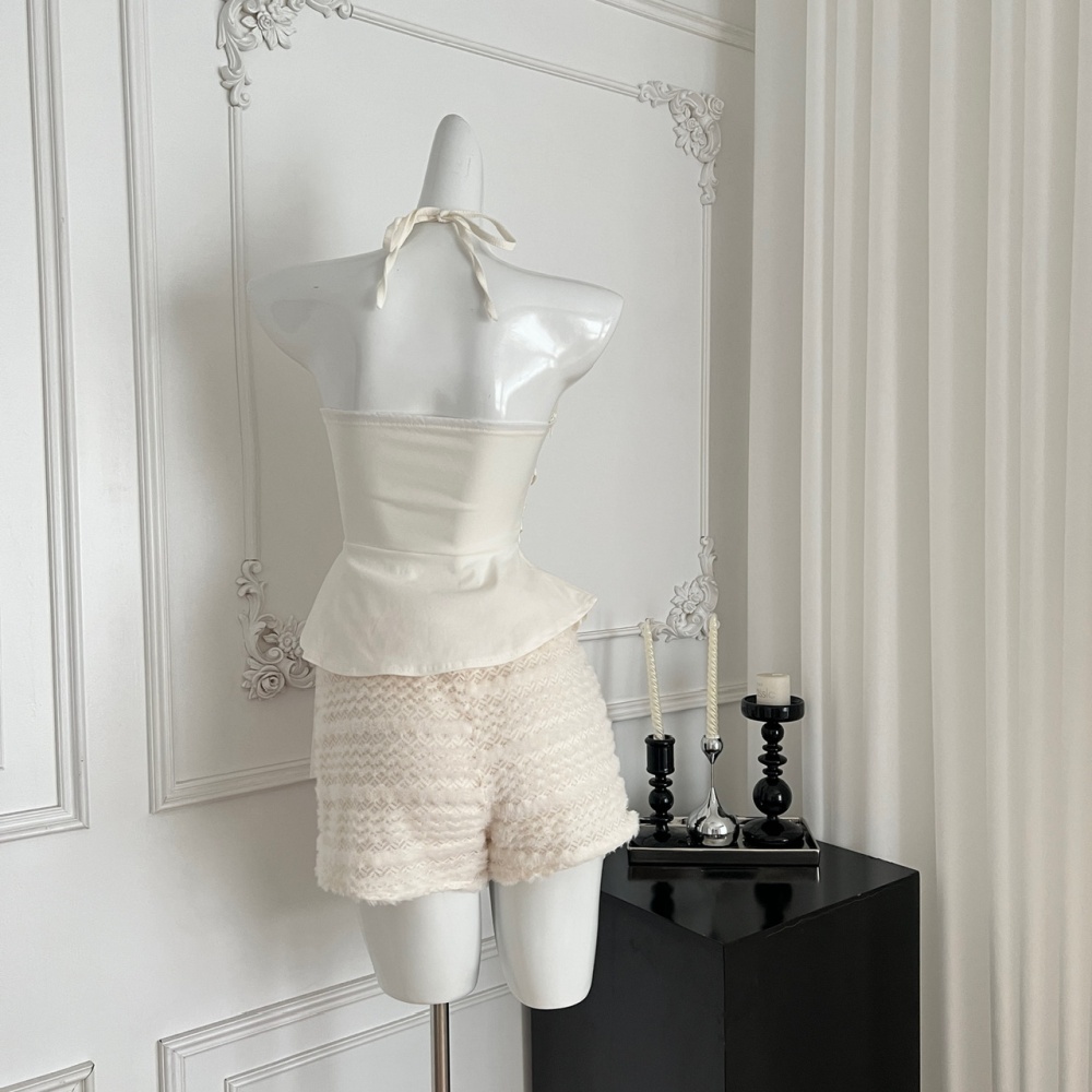 Sling shorts metal buckles tops a set for women