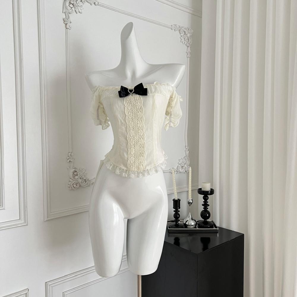France style tops slim strap dress 2pcs set for women
