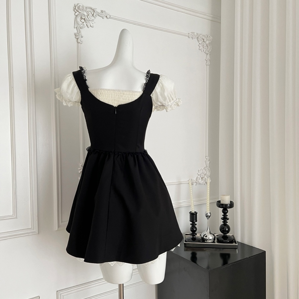 France style tops slim strap dress 2pcs set for women