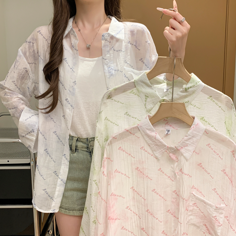 Thin breathable coat fashion all-match shirt for women