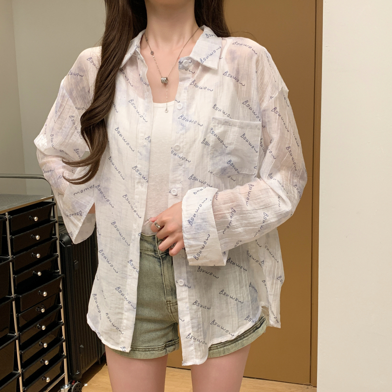 Thin breathable coat fashion all-match shirt for women