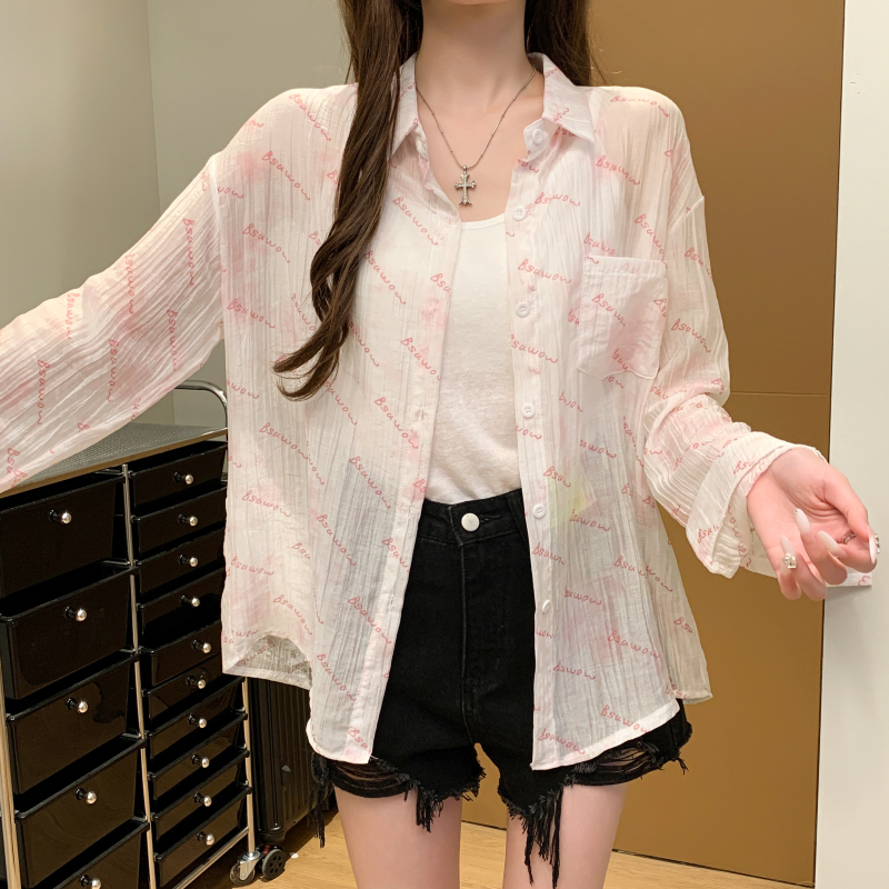 Thin breathable coat fashion all-match shirt for women