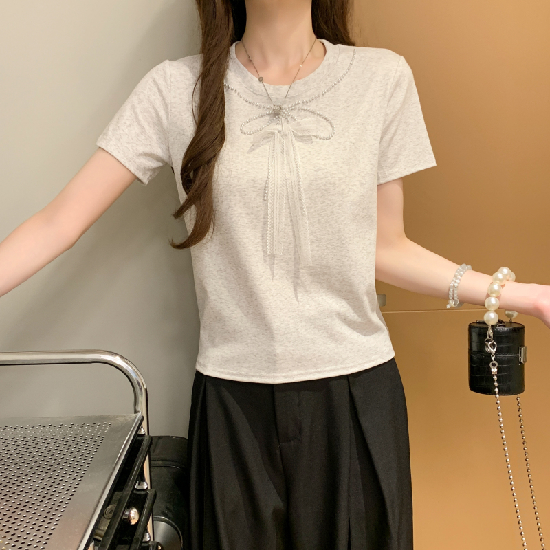 Short sleeve Korean style splice T-shirt for women