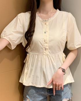 Tender France style shirt short short sleeve tops for women