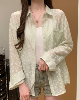 Thin France style shirt summer personality sun shirt