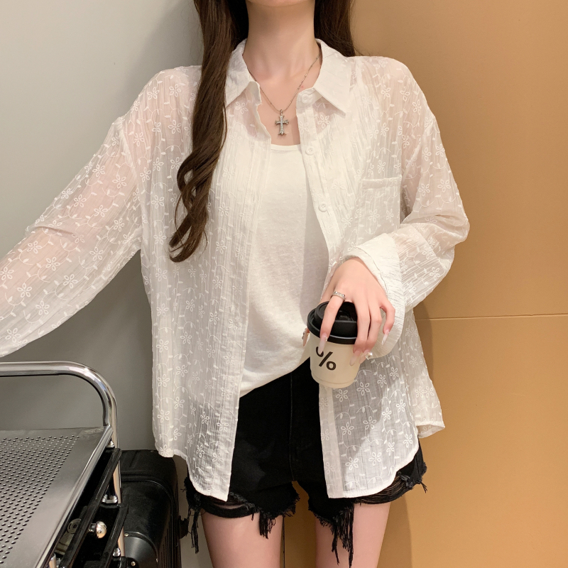 Thin France style shirt summer personality sun shirt