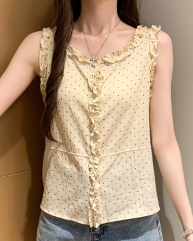 Korean style tops polka dot cardigan for women