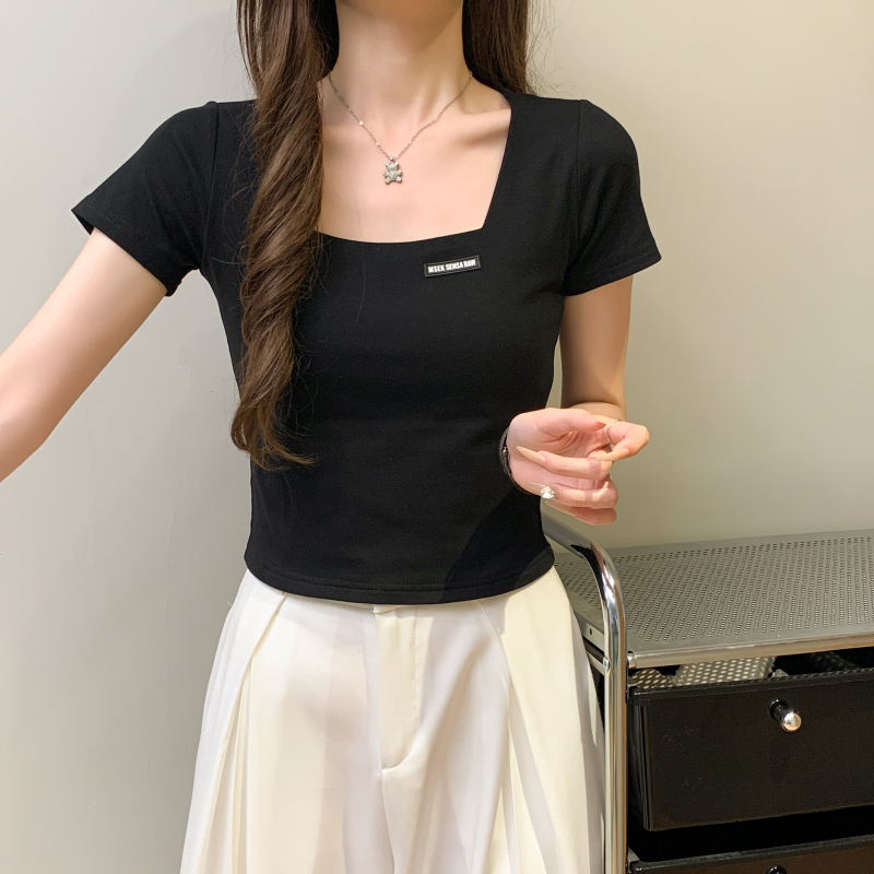 Temperament short sleeve T-shirt short high waist tops
