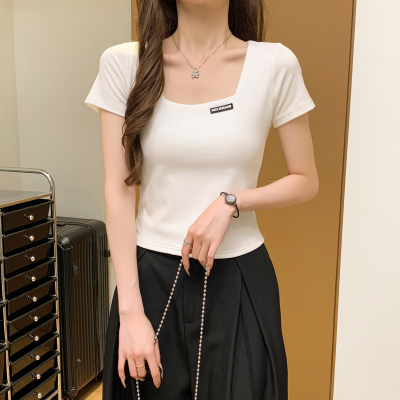 Temperament short sleeve T-shirt short high waist tops