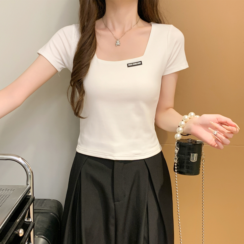 Temperament short sleeve T-shirt short high waist tops