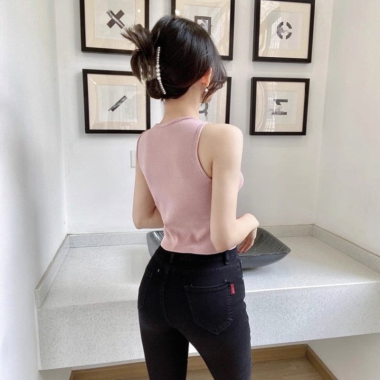 Temperament sleeveless vest V-neck sweater