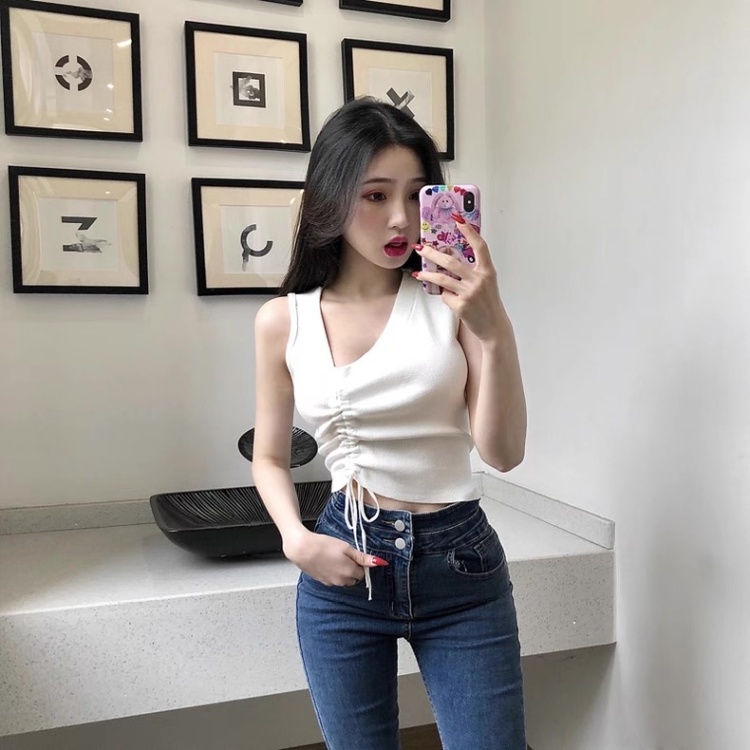 Temperament sleeveless vest V-neck sweater