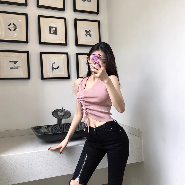 Temperament sleeveless vest V-neck sweater