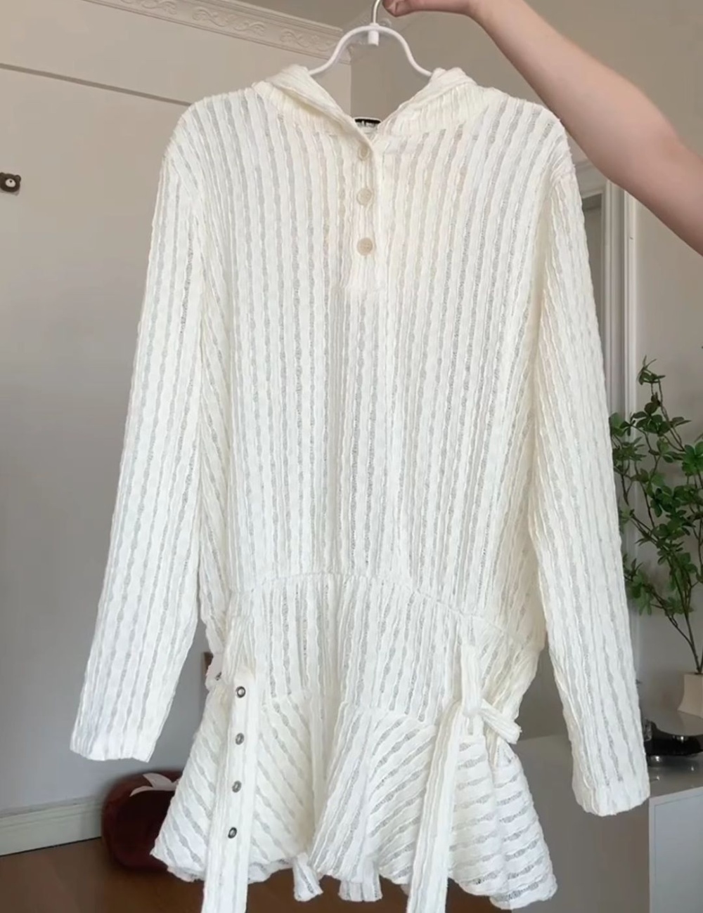 Slim Casual tops beige long sleeve sweater for women