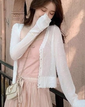 Summer Japanese style thin cardigan talasite knitted tops for women