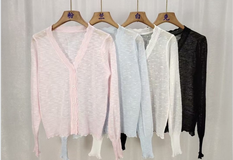 Summer Japanese style thin cardigan talasite knitted tops for women