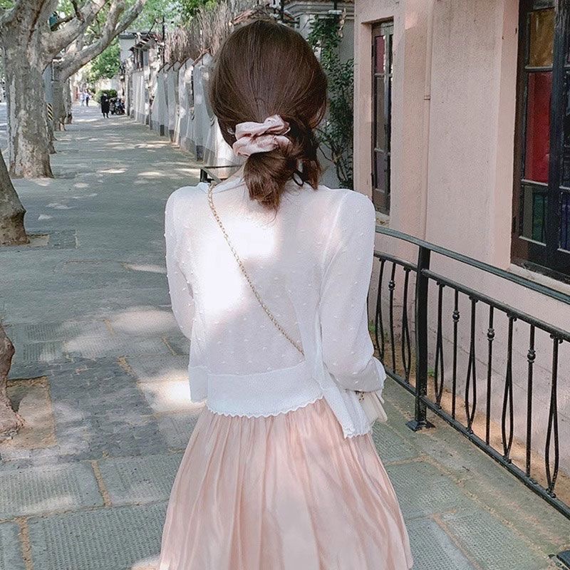 Summer Japanese style thin cardigan talasite knitted tops for women