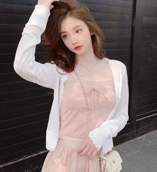 Summer Japanese style thin cardigan talasite knitted tops for women