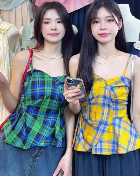 High waist horizontal collar vest thin tops for women
