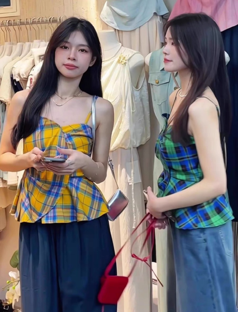 High waist horizontal collar vest thin tops for women