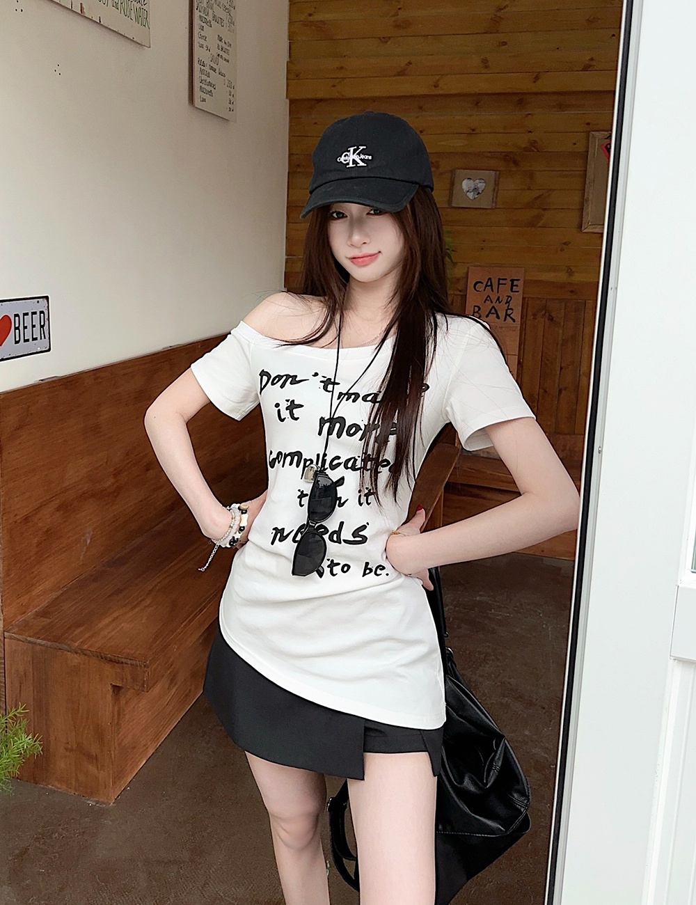 Strapless summer tops spicegirl slim T-shirt