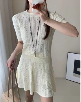 High waist T-shirt skirt 2pcs set for women