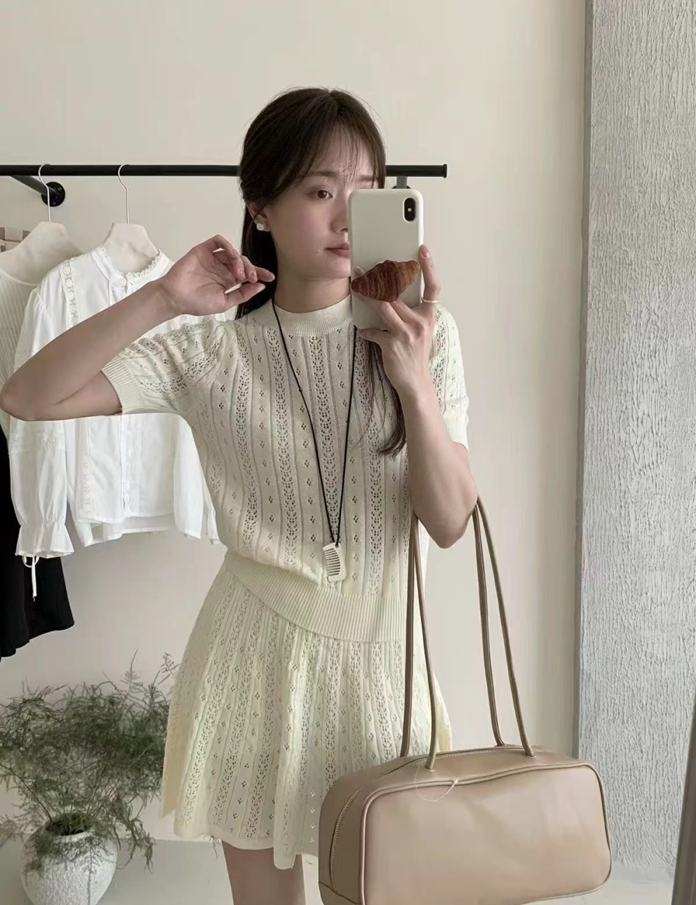 High waist T-shirt skirt 2pcs set for women