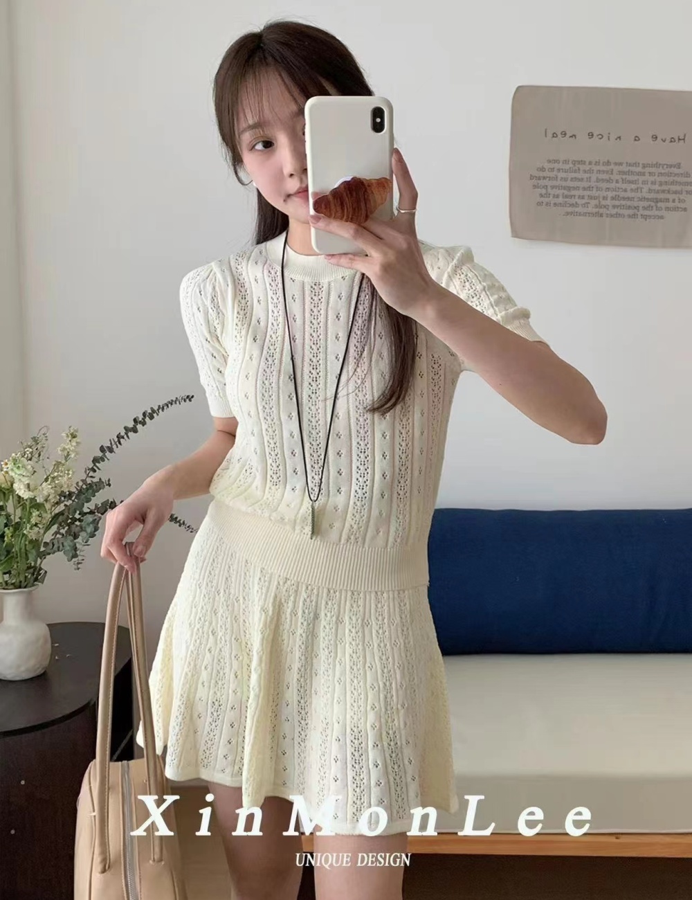 High waist T-shirt skirt 2pcs set for women