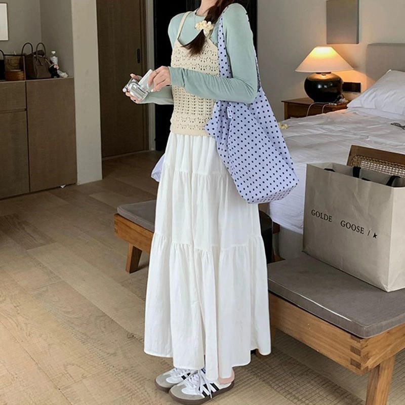 A-line long skirt spring and summer long skirt for women