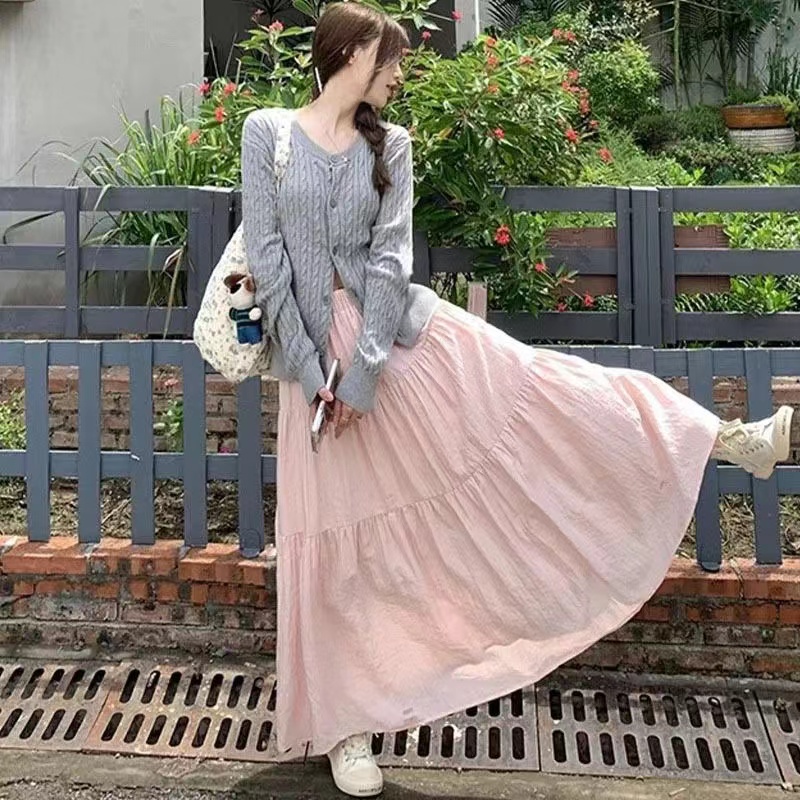 A-line long skirt spring and summer long skirt for women