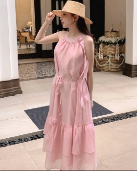 Vacation big skirt dress tender sleeveless dress