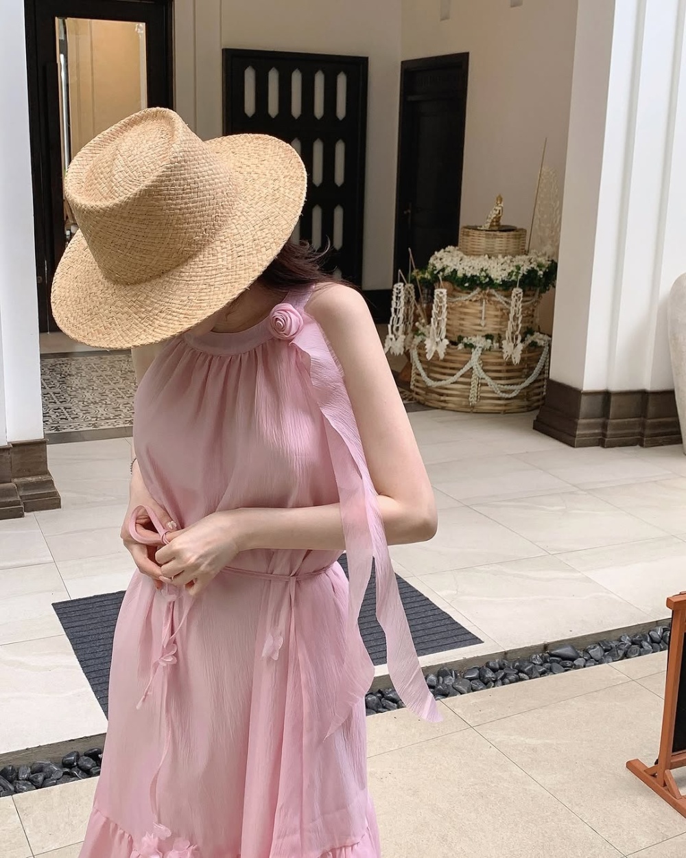 Vacation big skirt dress tender sleeveless dress