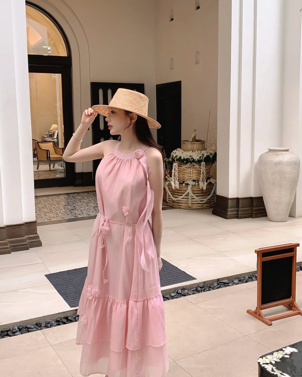Vacation big skirt dress tender sleeveless dress