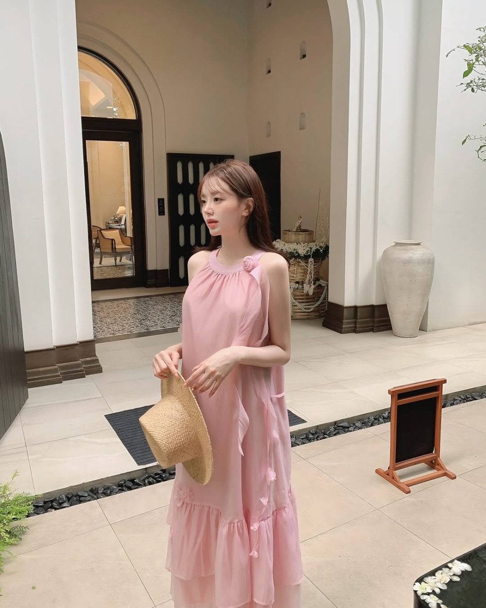 Vacation big skirt dress tender sleeveless dress