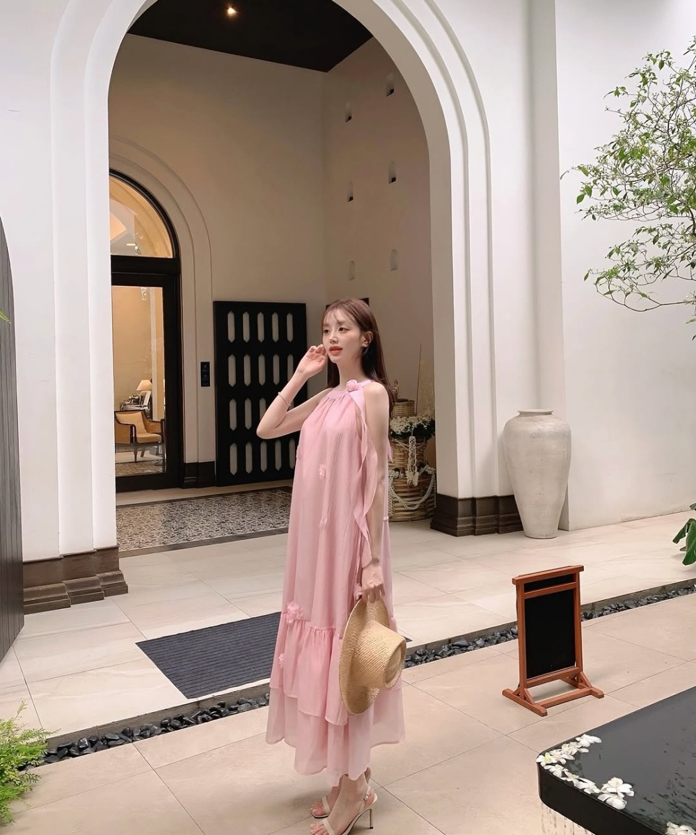 Vacation big skirt dress tender sleeveless dress