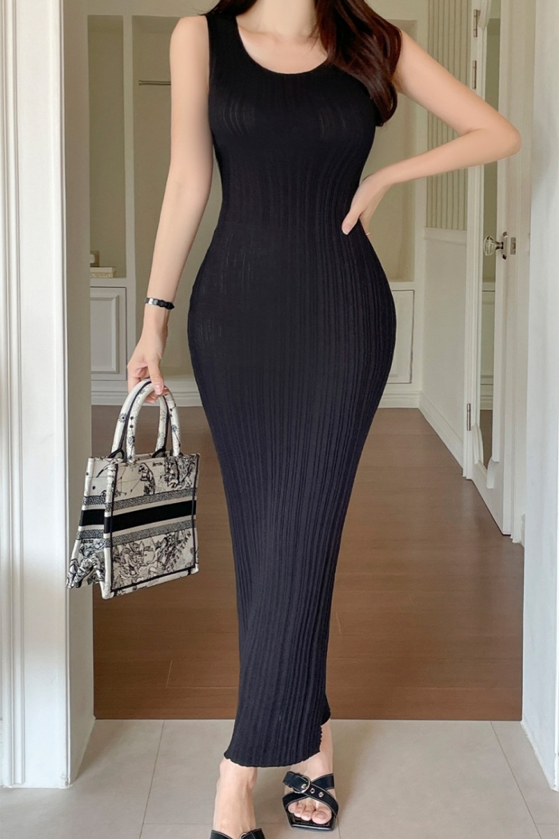 Sleeveless summer long dress slim dress for women