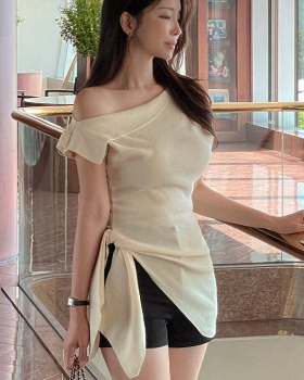 Korean style enticement irregular sweater