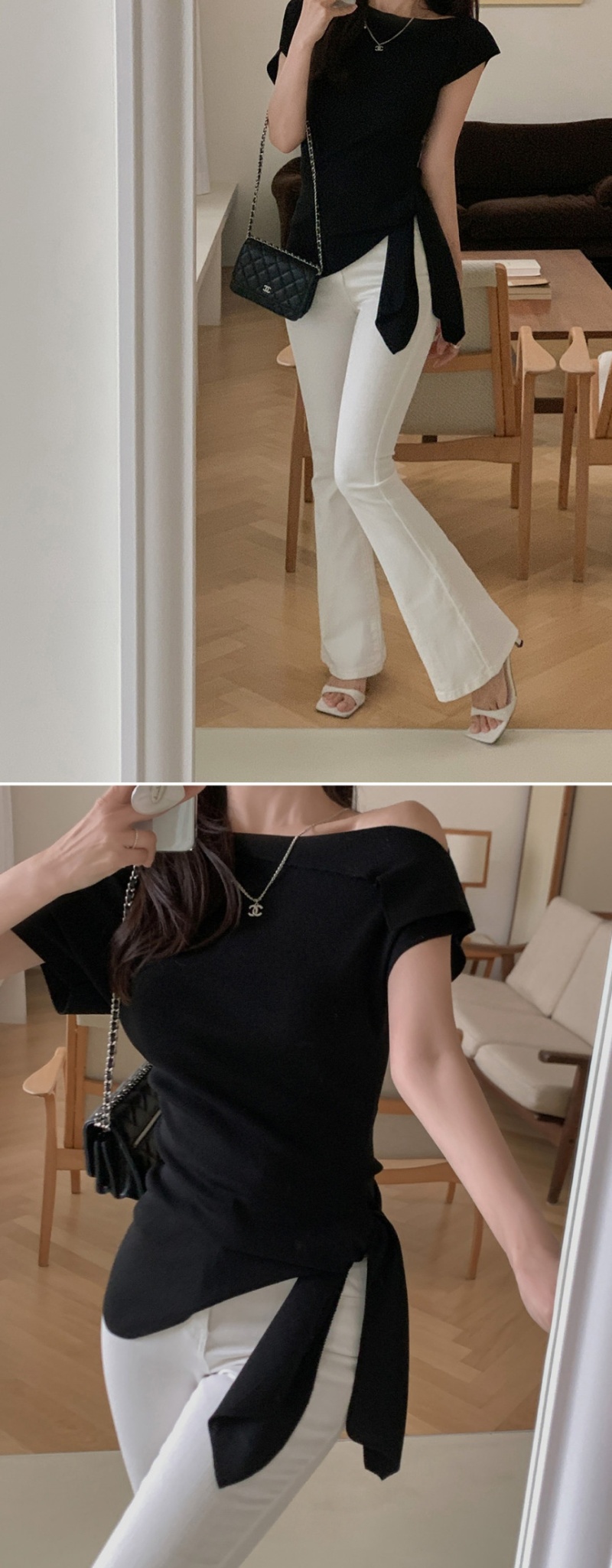 Korean style enticement irregular sweater