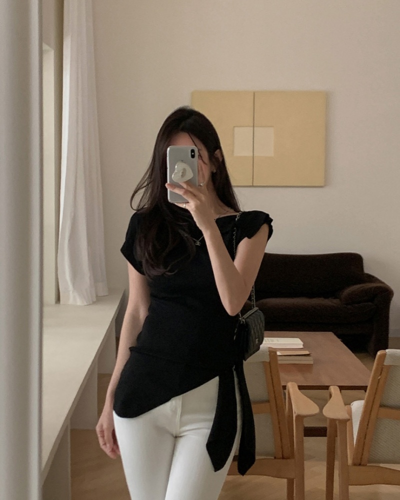 Korean style enticement irregular sweater