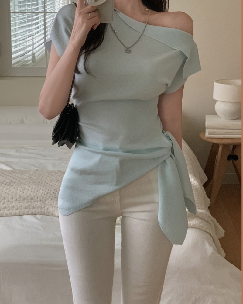 Korean style enticement irregular sweater