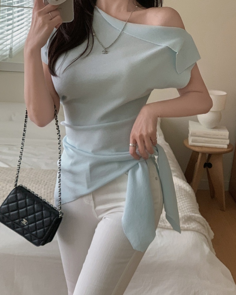 Korean style enticement irregular sweater