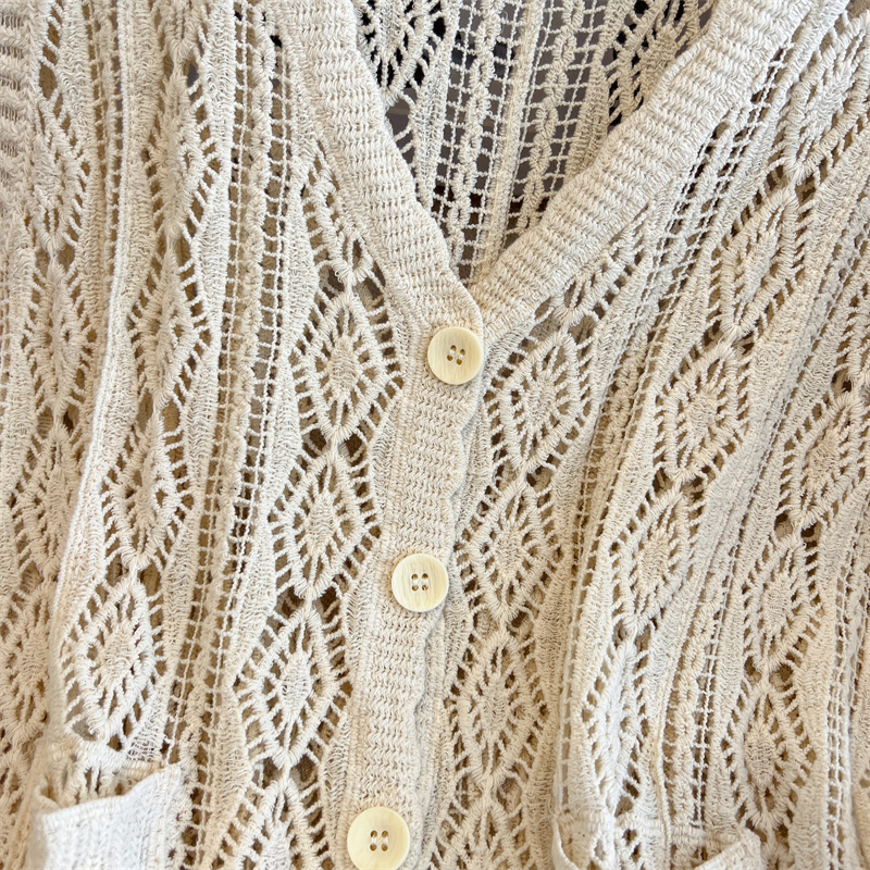 Crochet sleeveless hollow vest fat large yard tops