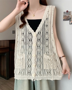 Large yard hollow wears outside vest summer crochet sweater