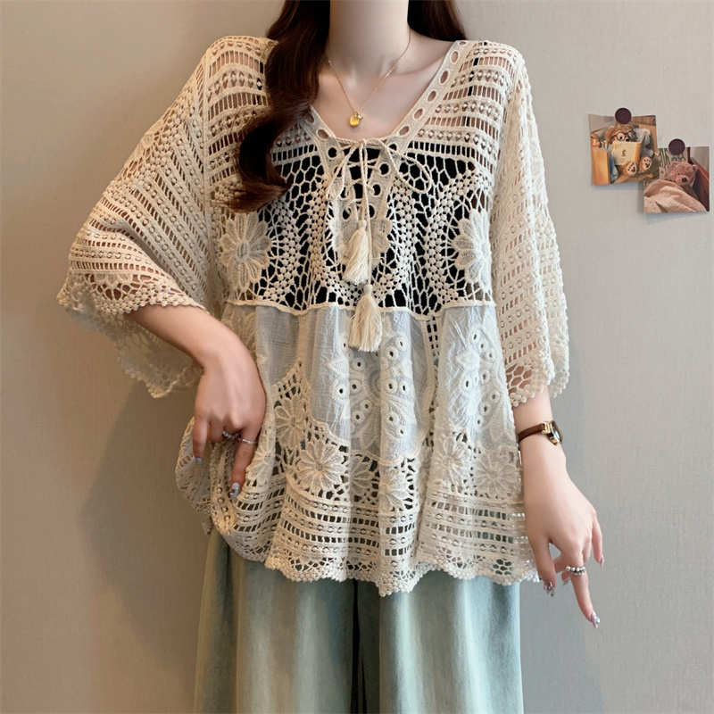 Slim large yard tops fashion all-match smock