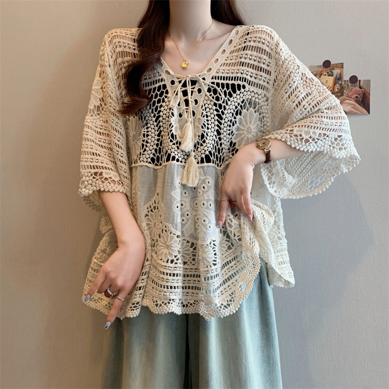 Slim large yard tops fashion all-match smock
