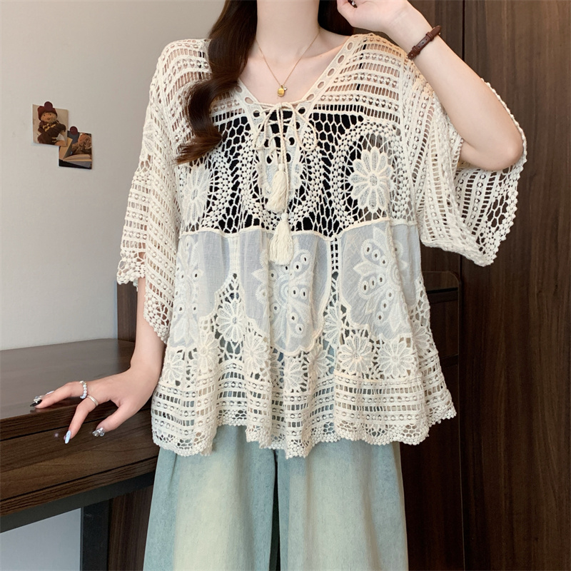 Slim large yard tops fashion all-match smock